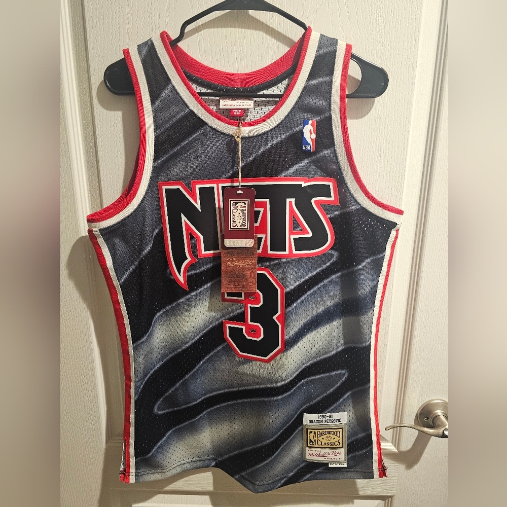 Brand new with tags New Jersey Nets Drazen Petrovic #3 Mitchell & Ness 1990-1991